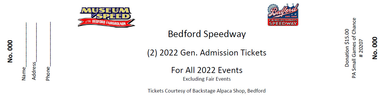  2 General Admission SEASON TICKETS to Bedford Speedway